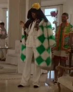 Emily In Paris Season 2 Jeremy O.harris Print Fur Coat