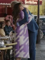 Emily In Paris Season 3 Emily Purple Coat - Image 3