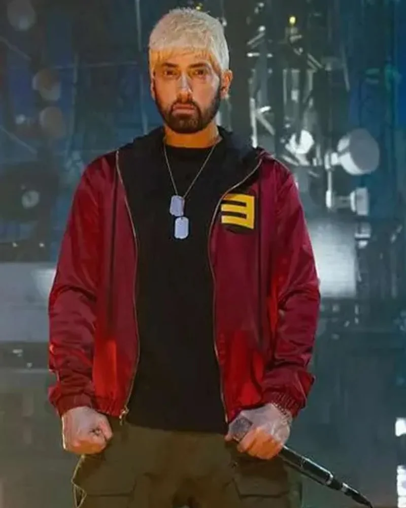 houdini-song-2024-eminem-red-jacket 22. Houdini Song 2024 Eminem Red Jacket - Image 1