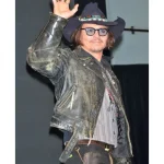 JOHNNY DEPP VINTAGE BLACK LEATHER JACKET