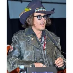 JOHNNY DEPP VINTAGE BLACK LEATHER JACKET - Image 5