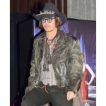 JOHNNY DEPP VINTAGE BLACK LEATHER JACKET - Image 4