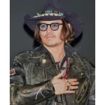 JOHNNY DEPP VINTAGE BLACK LEATHER JACKET - Image 2