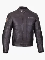 Men’s leather biker rocker jacket - Image 3
