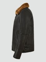 Mens traditional shearling leather jacket - Image 4