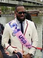 PARIS 2024 OLYMPICS LEBRON JAMES WHITE BLAZER - Image 4