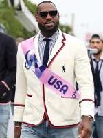 PARIS 2024 OLYMPICS LEBRON JAMES WHITE BLAZER - Image 3