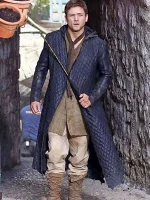 Robin Hood Taron Egerton Leather Quilted Coat - Image 4