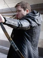 Robin Hood Taron Egerton Leather Quilted Coat - Image 2
