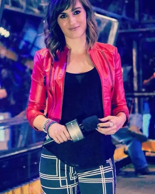 13BattleBots S01 Alison Haislip Red Cropped Jacket BattleBots S01 Alison Haislip Red Cropped Jacket - Image 1