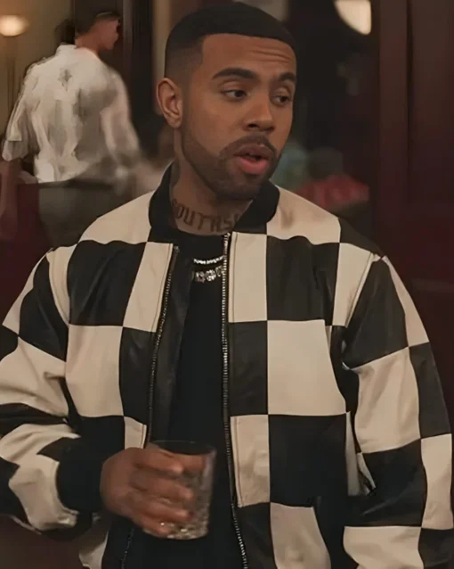 14bel-air-s03-vic-mensa-checkered-leather-jacket Bel-Air S03 Vic Mensa Checkered Leather Jacket - Image 1
