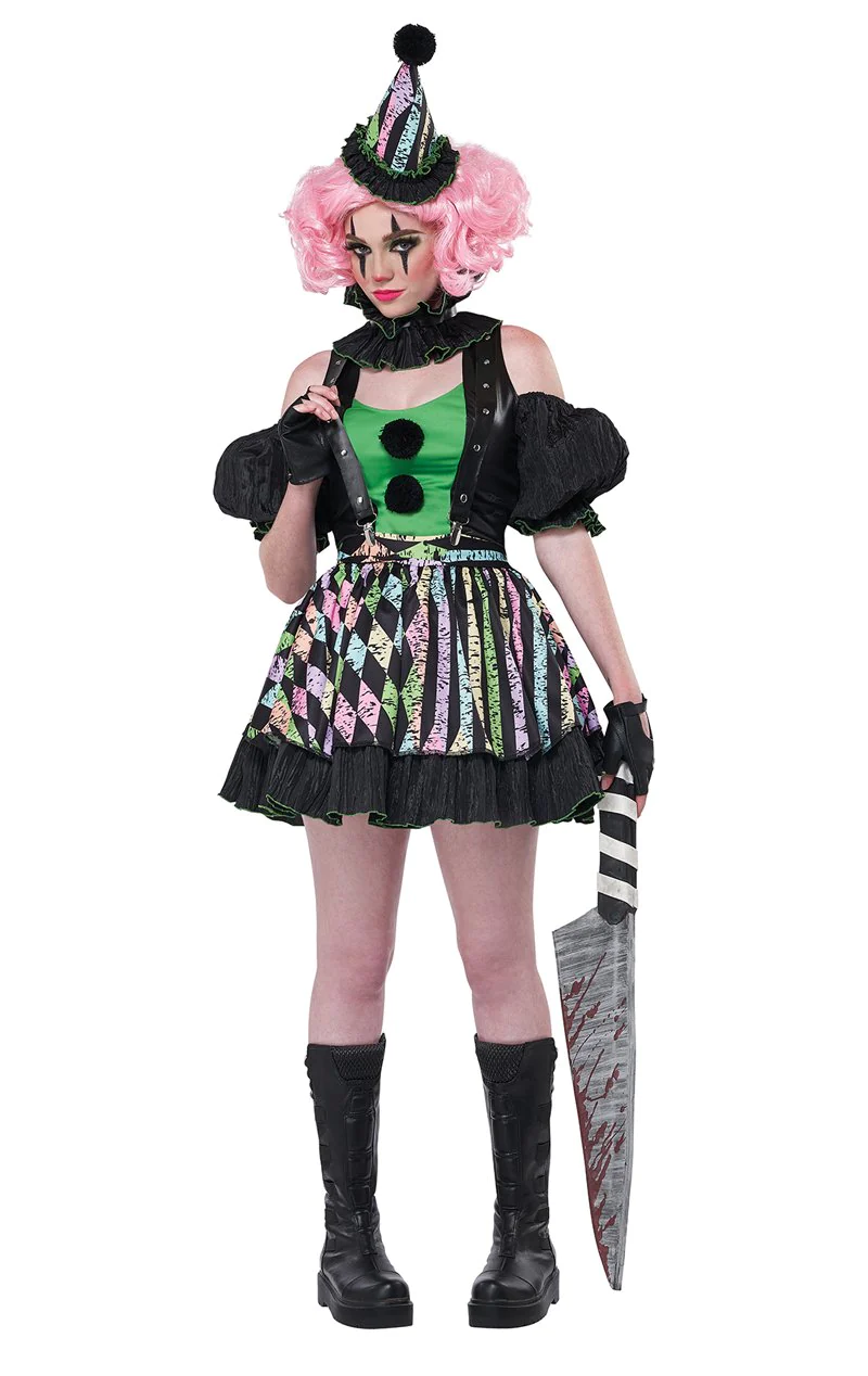 2.womens-sweet-but-psycho-clown-costume Womens Sweet But Psycho Clown Costume - Image 1