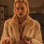 Margot Robbie Terminal Annie Faux Fur White Coat