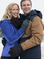 Amazing Winter Romance Jessy Schram Blue Jacket - Image 3