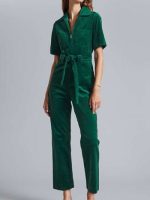 Sex Education S04 Aimee Lou Wood Green Corduroy Jumpsuit - Image 2