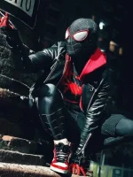 Spider Man Across The Spider-verse Miles Morales Black Jacket - Image 2