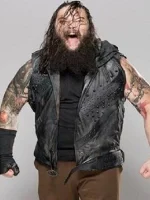 Wwe Bray Wyatt Black Leather Hooded Vest - Image 3
