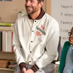 Bradley Cooper Abbott Elementary S03 White Bomber Jacket
