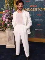 Bridgerton Premiere Jonathan Bailey White Suit - Image 4