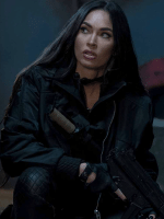 Megan Fox The Expendables 4 Black Jacket Neill Blomkam Gran Turismo (2023) Black Jacket