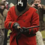 White Bear Van Driver Black Mirror Red Wool Coat