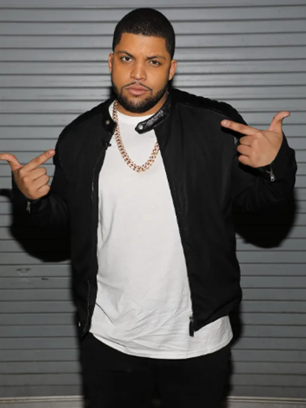 35oshea-jackson-jr-den-of-thieves-black-bomber-jacket. O’Shea Jackson Jr. Den of Thieves Black Bomber Jacket - Image 1
