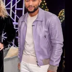 The Voice John Legend Purple Leather Jacket