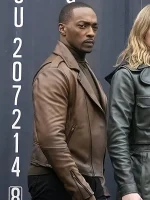 The Falcon and the Winter Soldier Anthony Mackie Brown Leather Jacket - Image 2