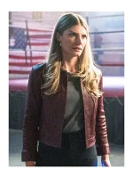ADDISON AUGUSTINE QUANTUM LEAP S02 MAROON LEATHER JACKET - Image 2
