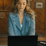 Lola Gunderson Sullivan’s Crossing Blue Suede Leather Jacket