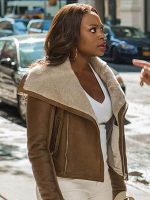 Power Tv Series Tasha St. Patrick Sheepskin Shearling Jacket - Image 2