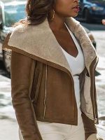 Power Tv Series Tasha St. Patrick Sheepskin Shearling Jacket - Image 3