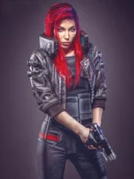 Cyberpunk 2077 Samurai Bomber Leather Jacket - Image 3