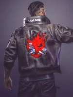 Cyberpunk 2077 Samurai Bomber Leather Jacket - Image 2