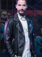 The Queen of Flow Carlos Torres Studded Black Leather Jacket