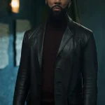 Robert Sims Silo Season 01 Black Leather Blazer