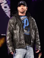 Wwe Superstar Aj Style Hooded Leather Jacket - Image 2