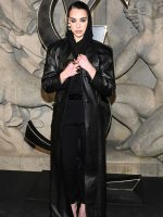 Milan Fashion Week Dua Lipa Black Long Coat