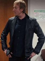 Rhys Ifans Berlin Station Black Leather Blazer - Image 2