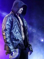 Wwe Superstar Aj Style Hooded Leather Jacket