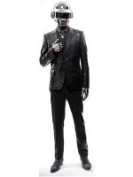 Daft Punk Costume – Premium black and gold costume with shimmering sequins, lapel collar, and open cuffs from USA Jacket Store.