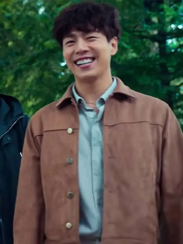 158hyun-woo-lee-money-heist-korea-joint-economic-area-brown-leather-jacket Hyun-Woo Lee Money Heist: Korea – Joint Economic Area Brown Leather Jacket - Image 1
