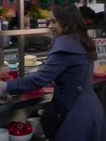 Lacey Chabert Hot Frosty 2024 Blue Coat - Image 4