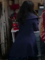 Lacey Chabert Hot Frosty 2024 Blue Coat - Image 5