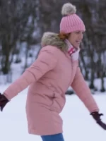 Grab Christmas With The Campbells Jesse Pink Puffer Jacket For Women  - Image 3