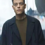 Rami Malek The Amateur 2025 Black Trench Coat