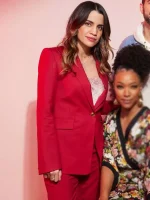 Natalie Morales My Dead Friend Zoe Movie Event Red Suit - Image 2