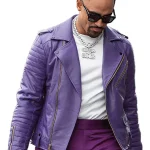 Jalen Hurts Purple Leather Jacket