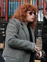 Natasha Lyonne Russian Doll Grey Wool Coat - Image 4