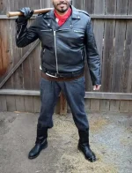 The Walking Dead Negan Black Leather Jacket - Image 2